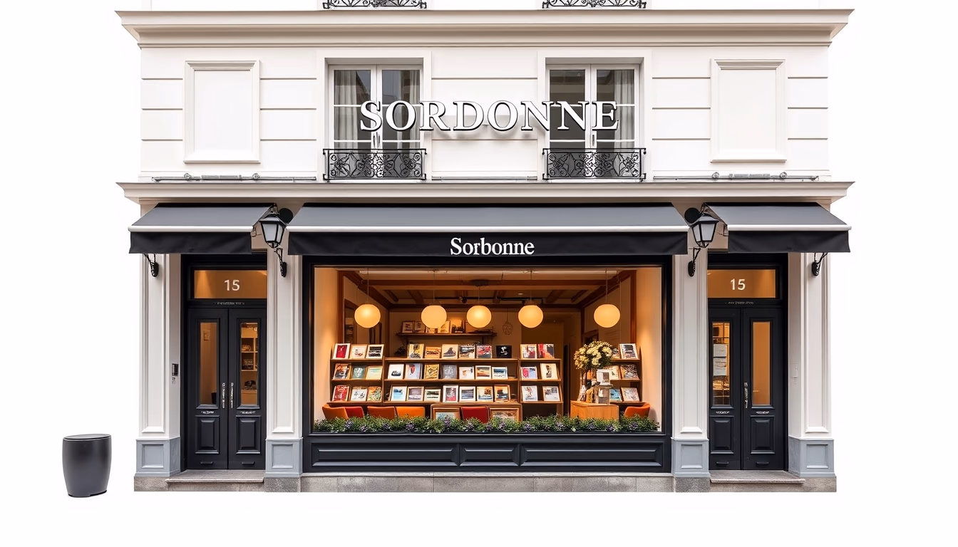 sorbonne paris facade in editorial style