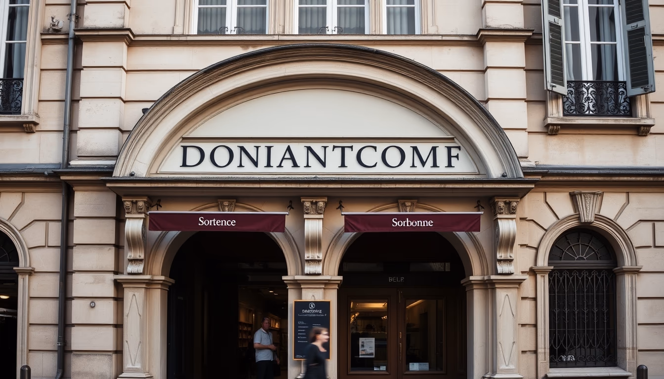 sorbonne paris facade in editorial style