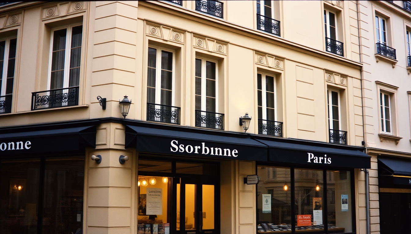 sorbonne paris facade in editorial style