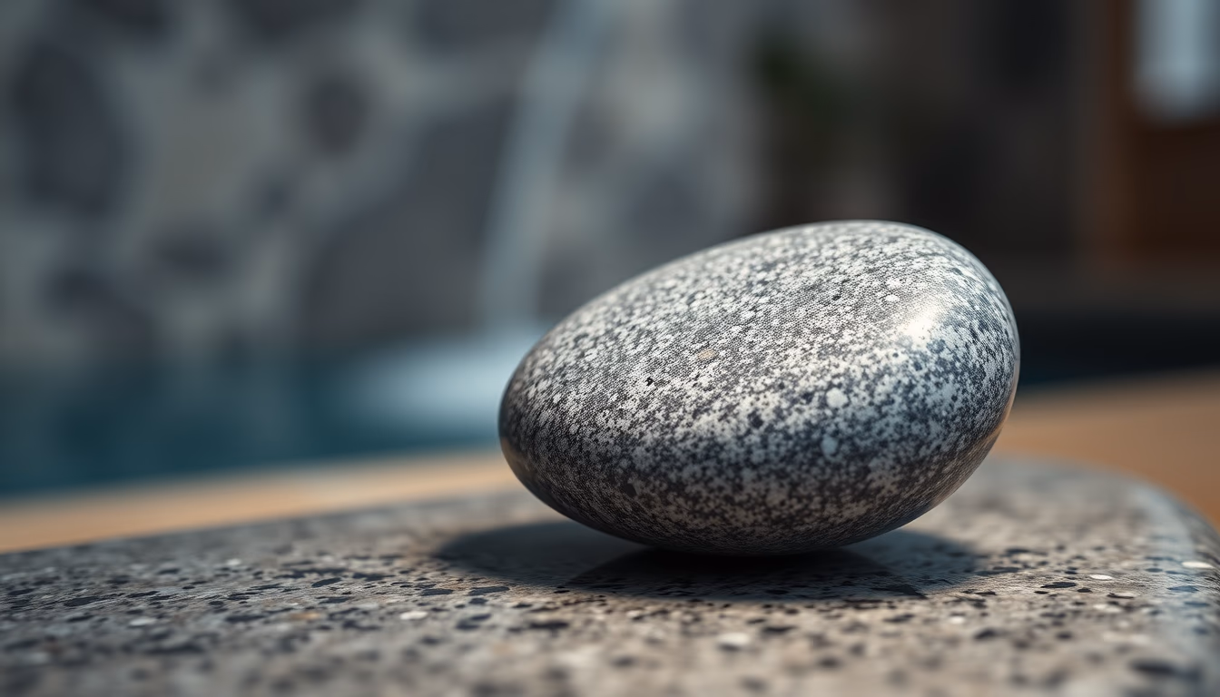 spa bathroom natural stone in editorial style