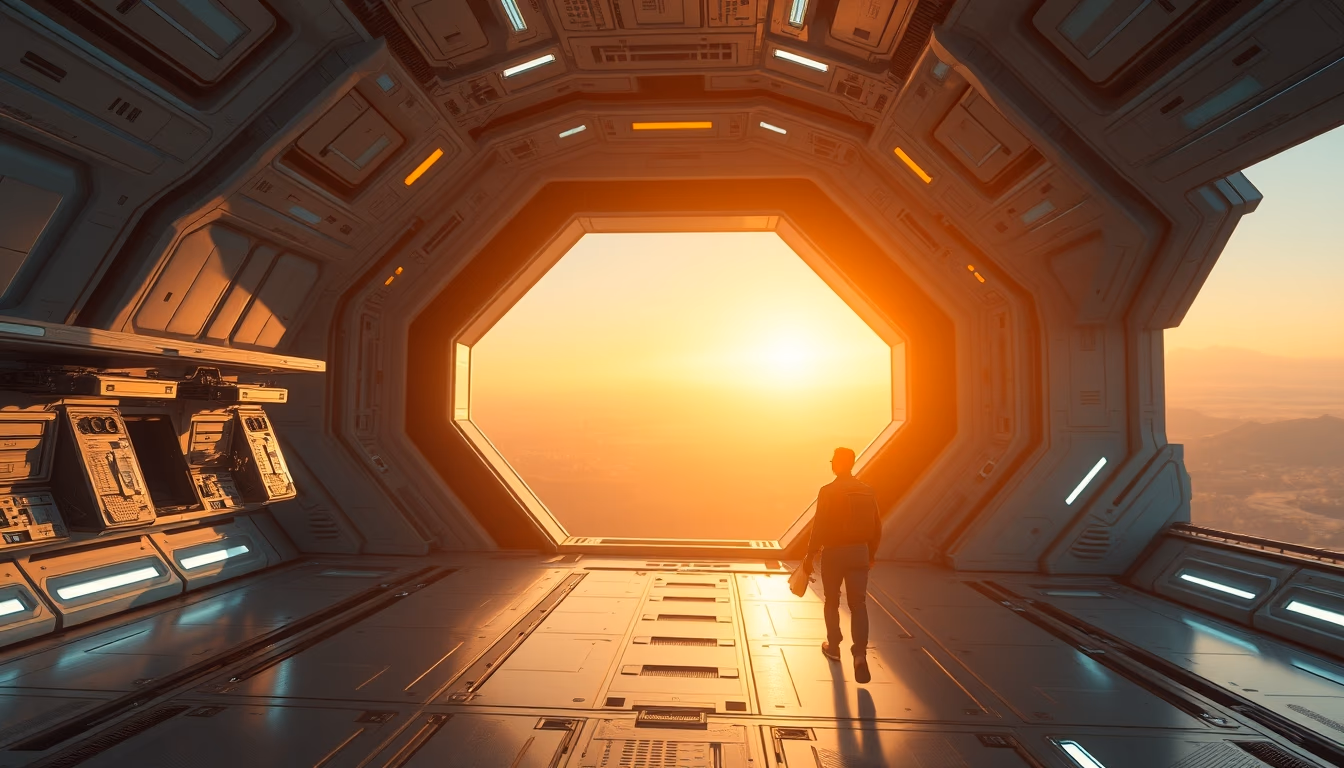 space station futuristic in editorial style