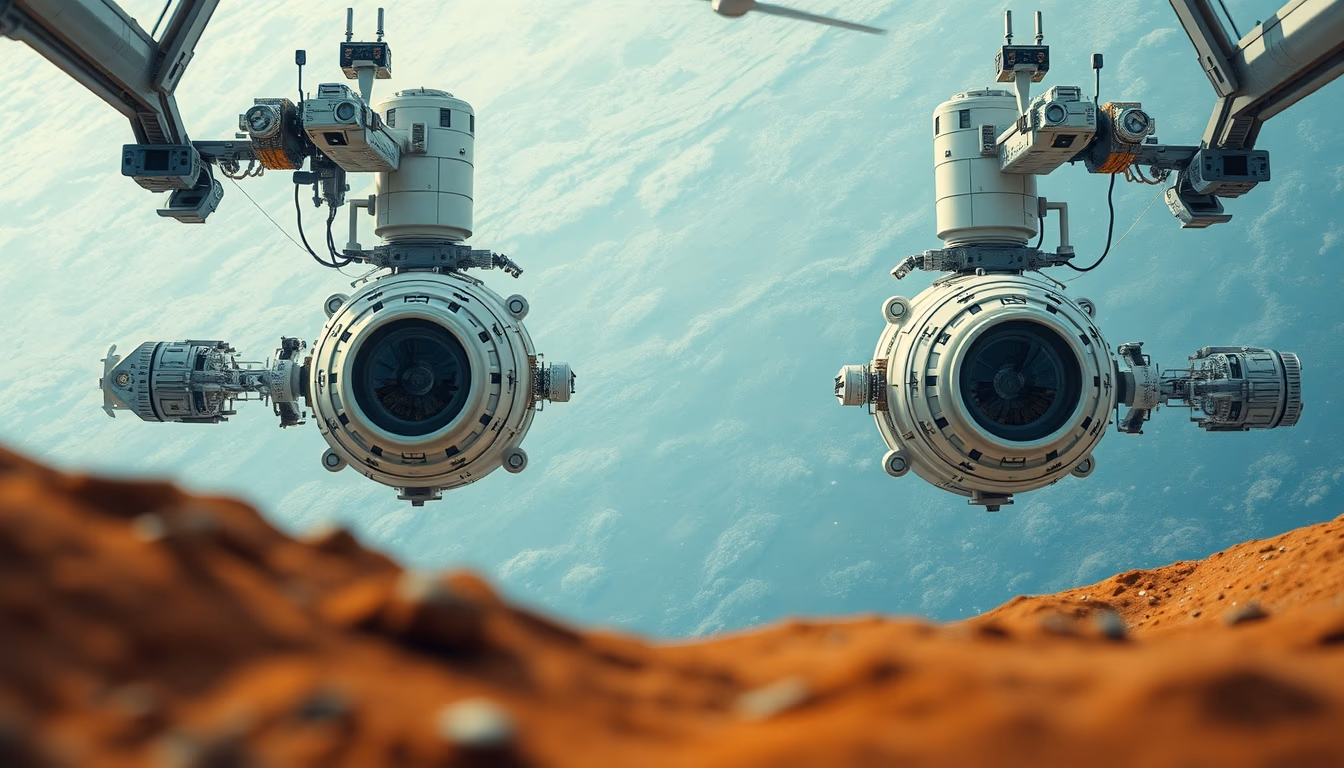 space station futuristic in editorial style