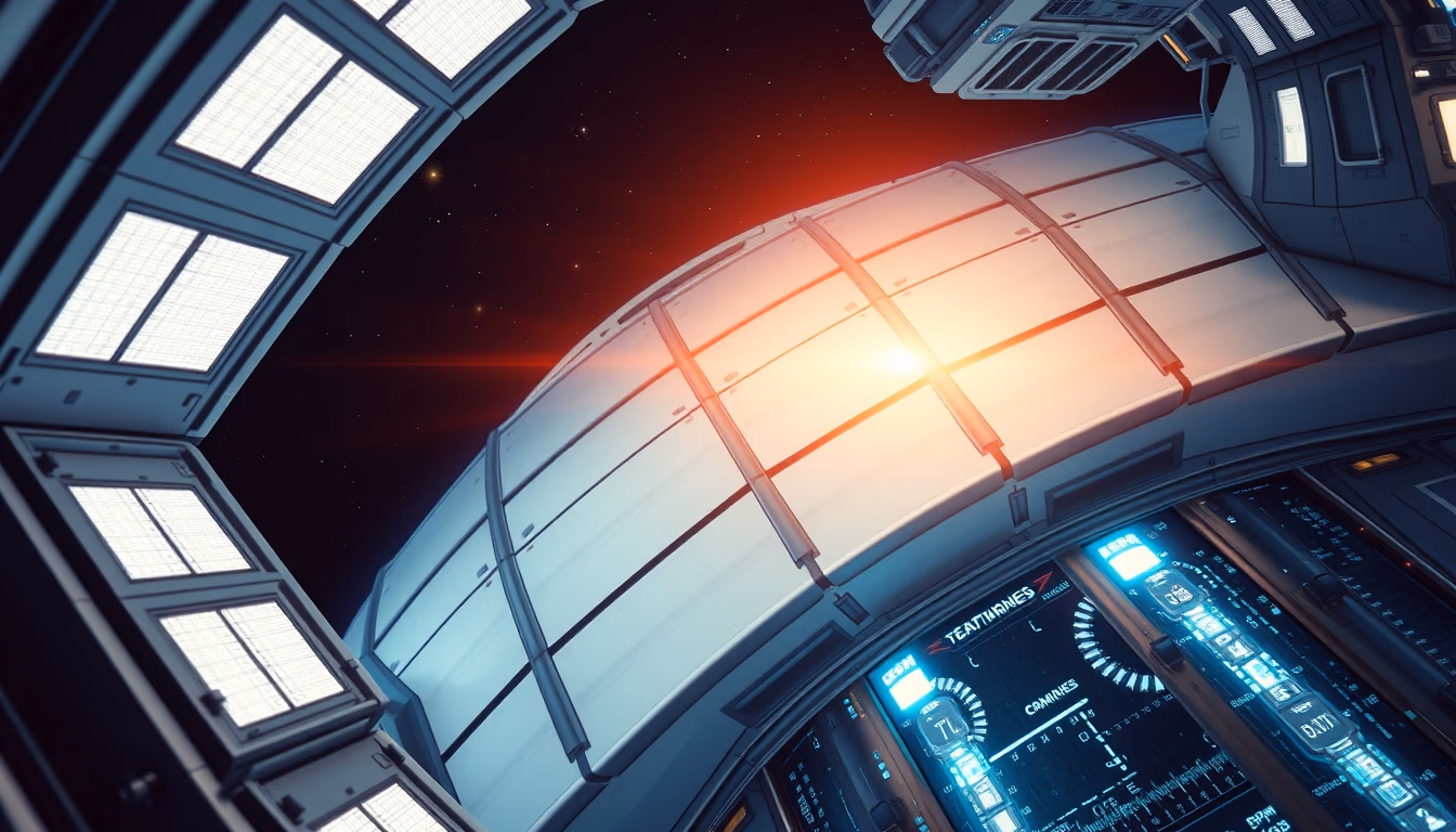 space station futuristic in editorial style