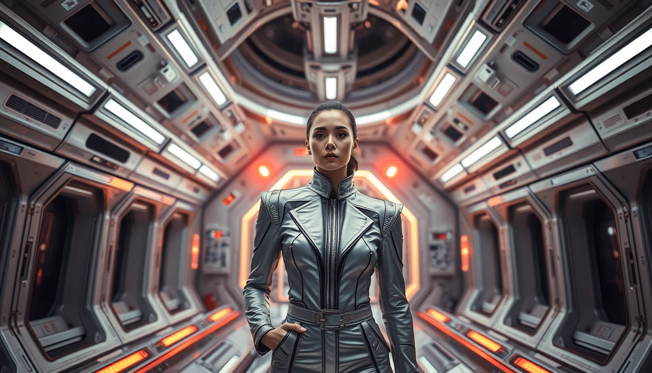 space station futuristic in editorial style