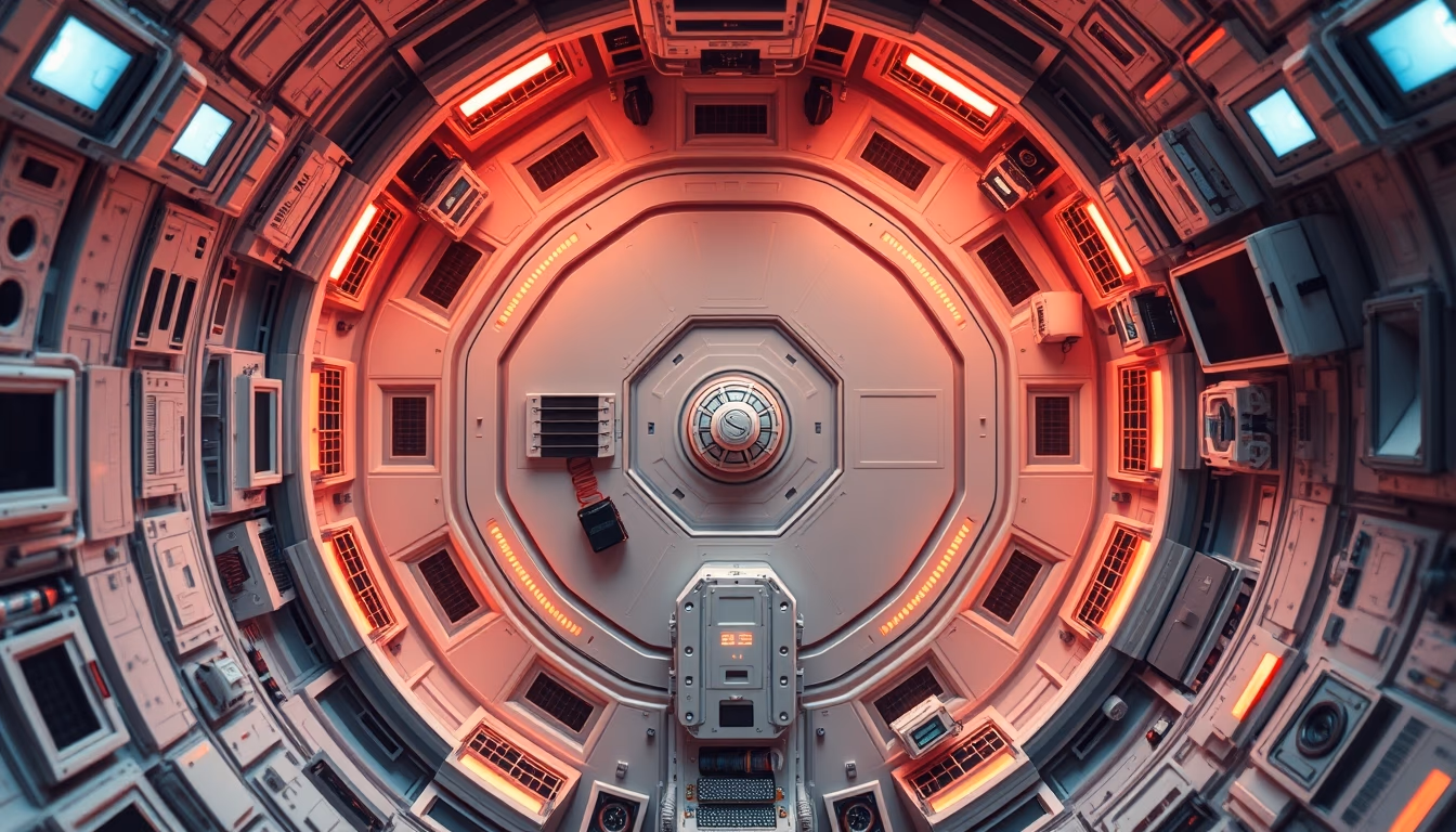 space station futuristic in editorial style