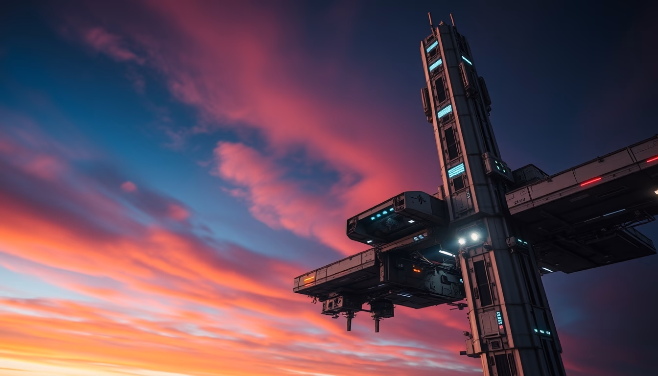 space station futuristic in editorial style