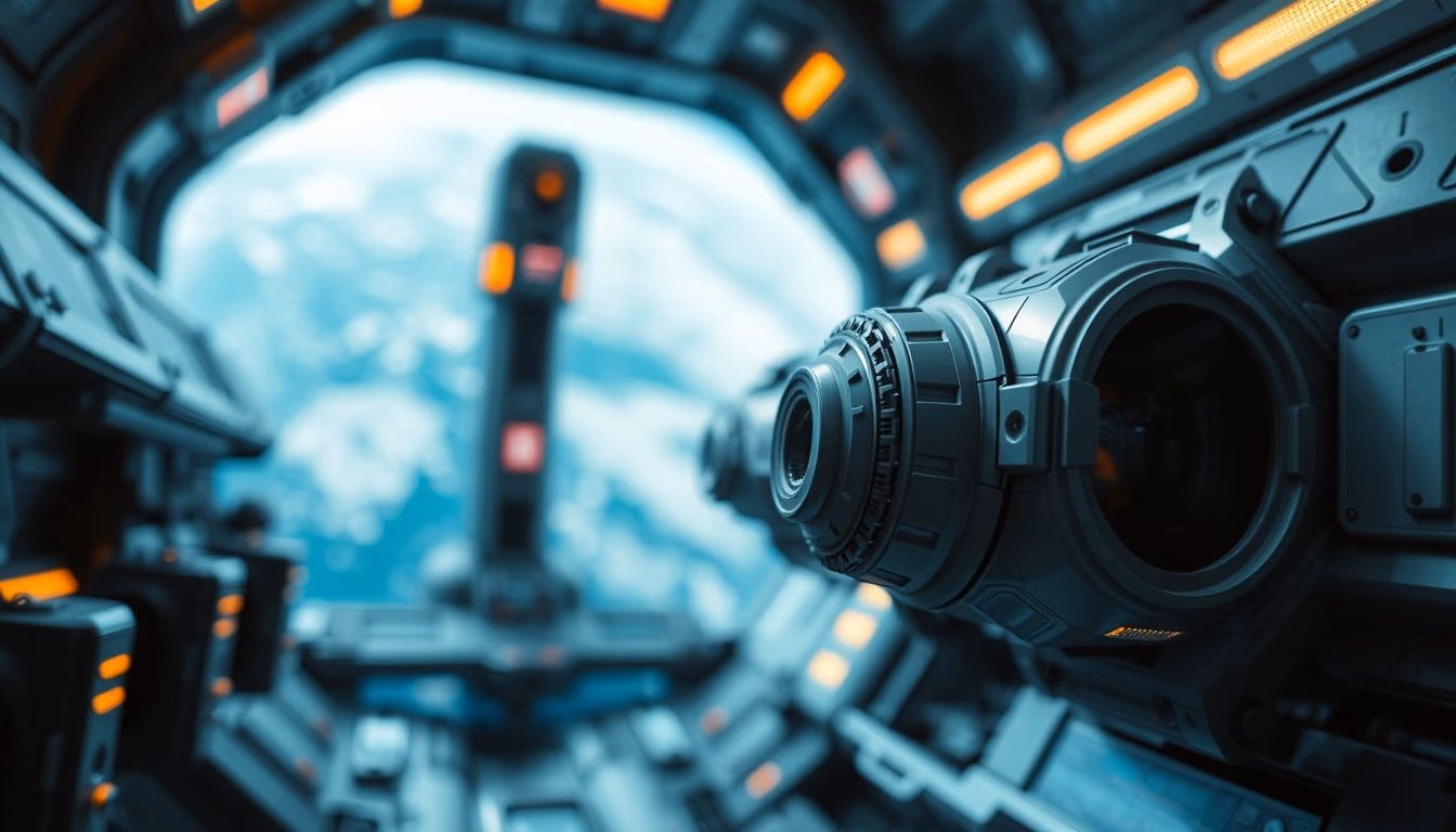 space station futuristic in editorial style