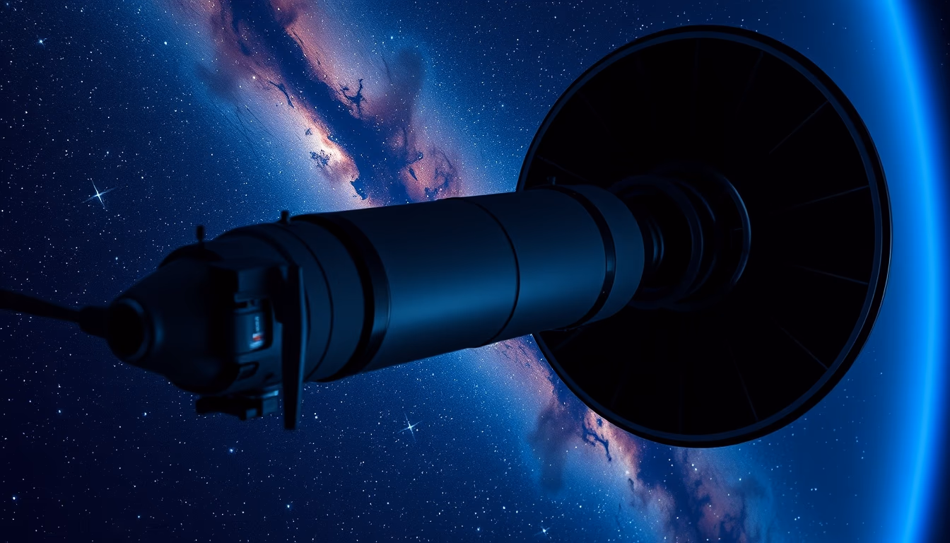 space telescope hubble in editorial style