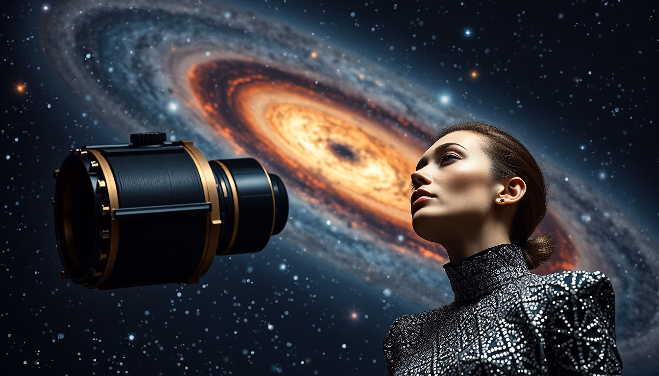 space telescope hubble photograph in editorial style