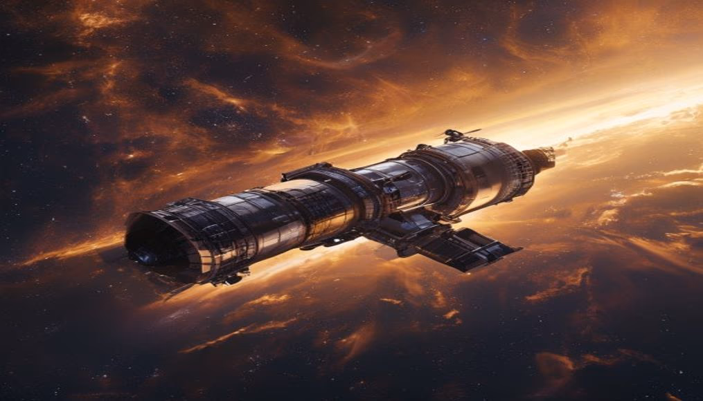 space telescope hubble in editorial style