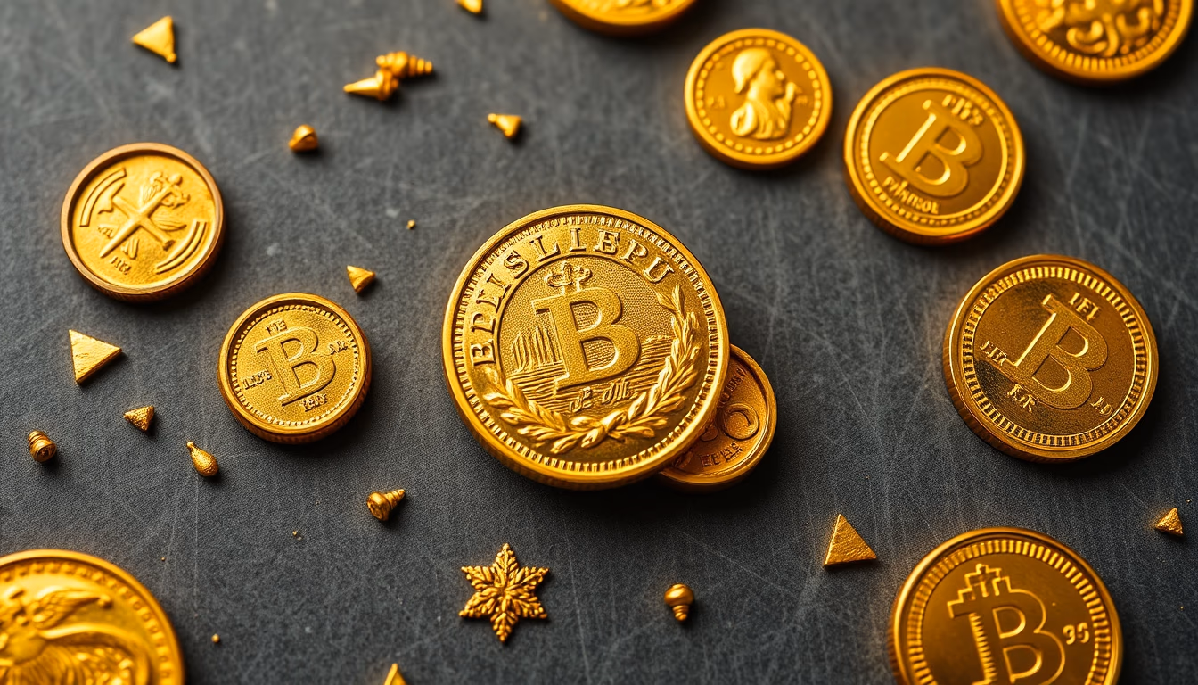 spanish doubloon gold in editorial style