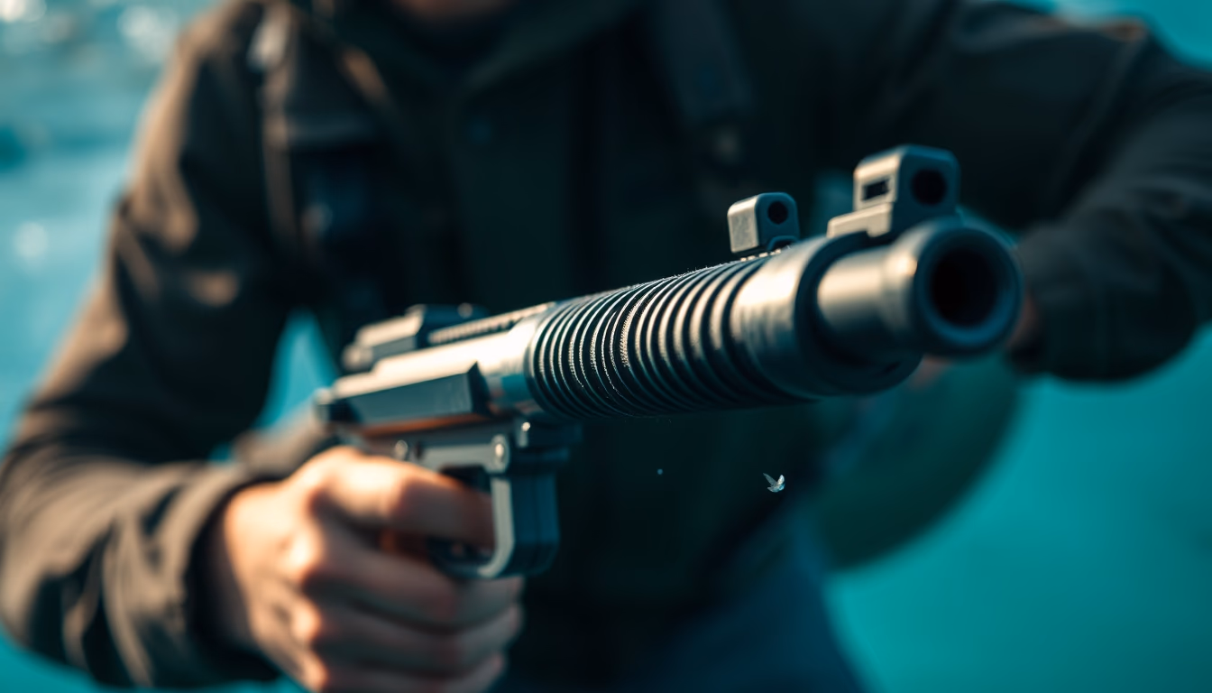 spear fishing gun in editorial style