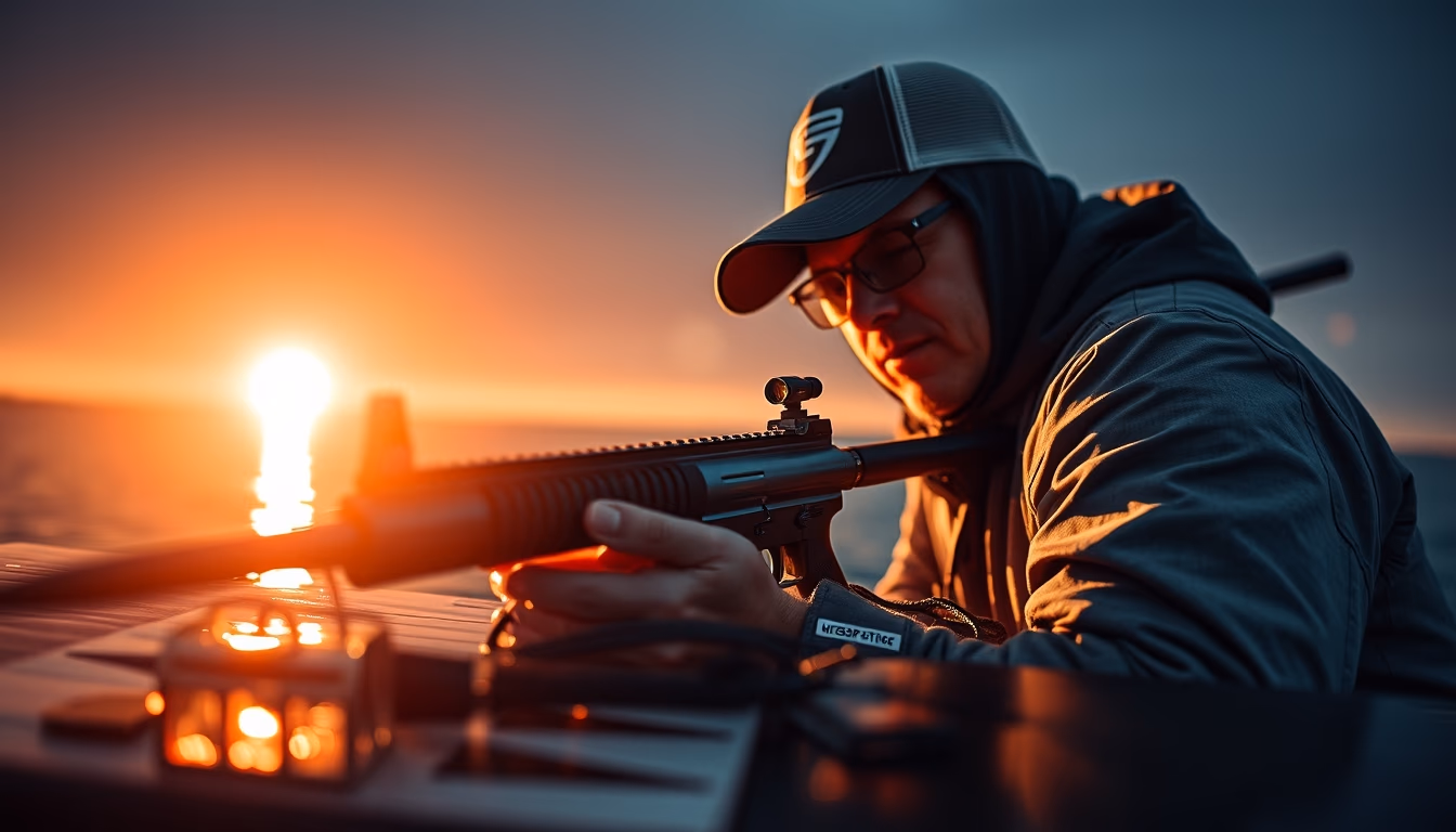 spear fishing gun in editorial style