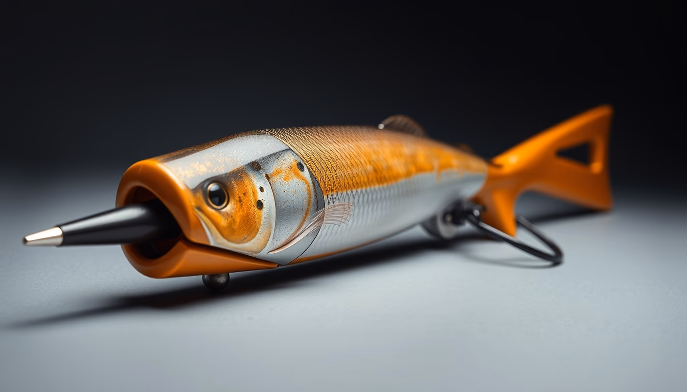 spear fishing gun in editorial style