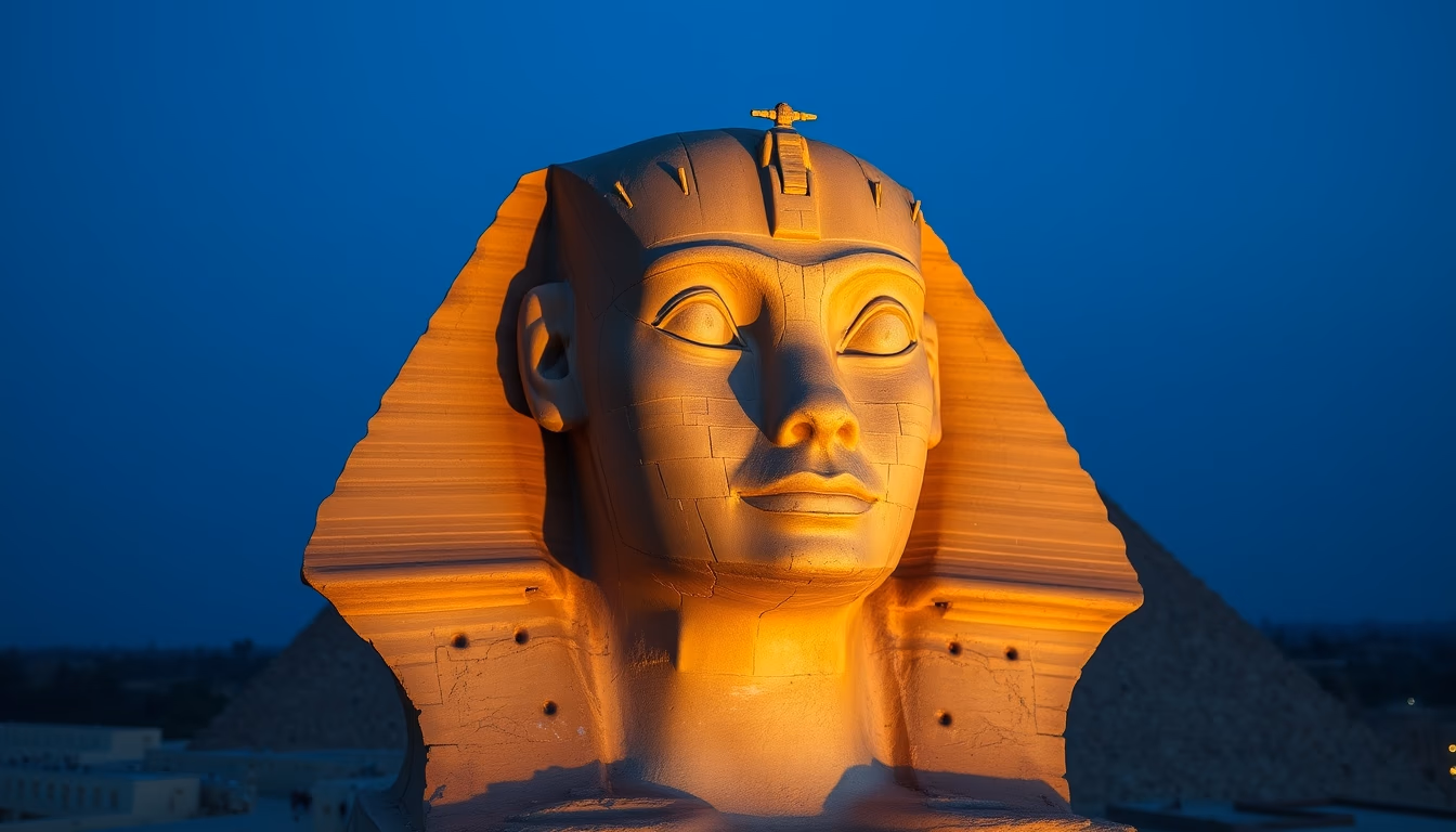 sphinx egypt face in editorial style