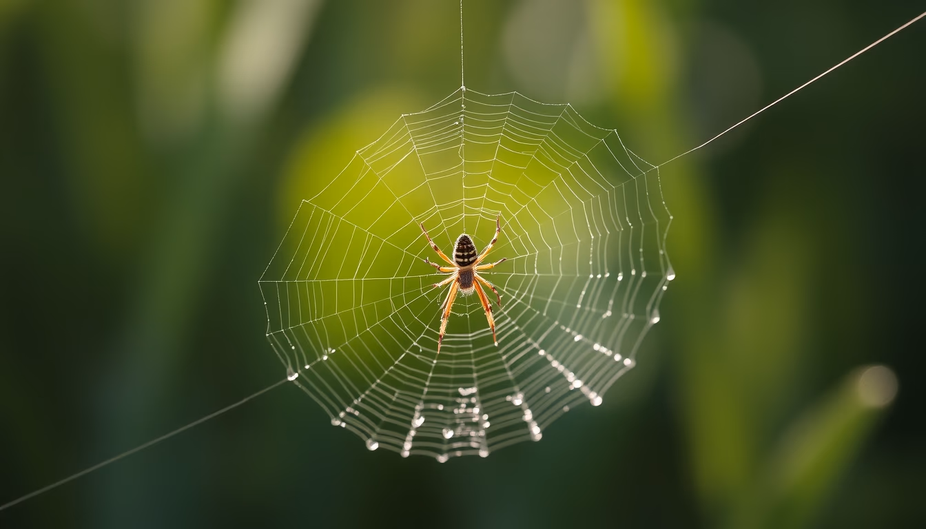 Spider web morning dew em estilo editorial