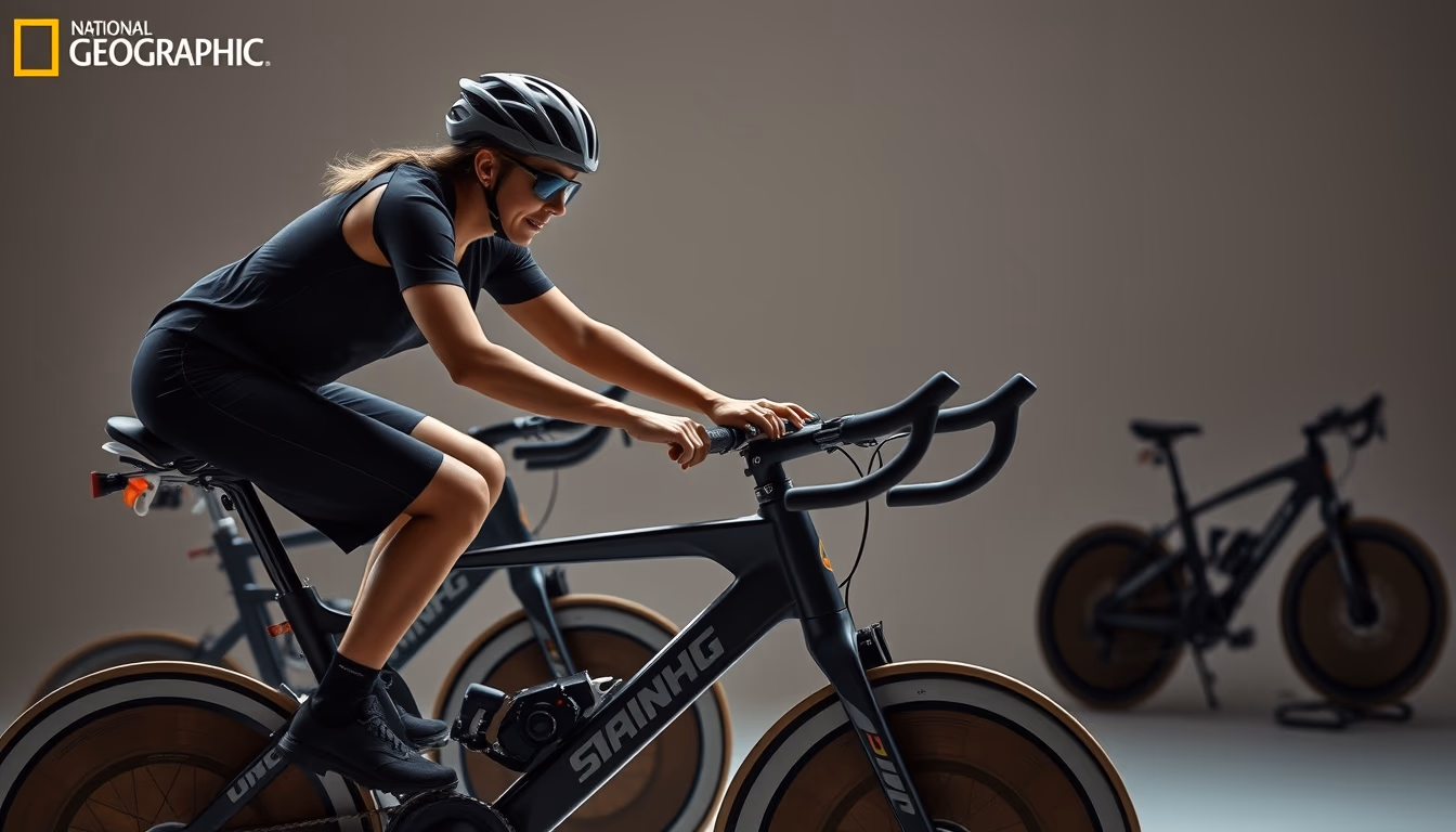 spin bike studio class in editorial style