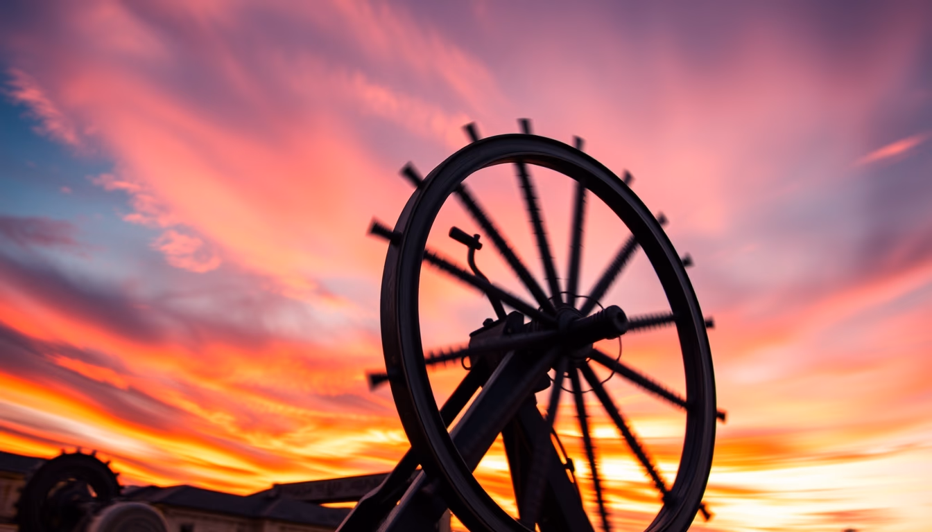 spinning wheel antique in editorial style