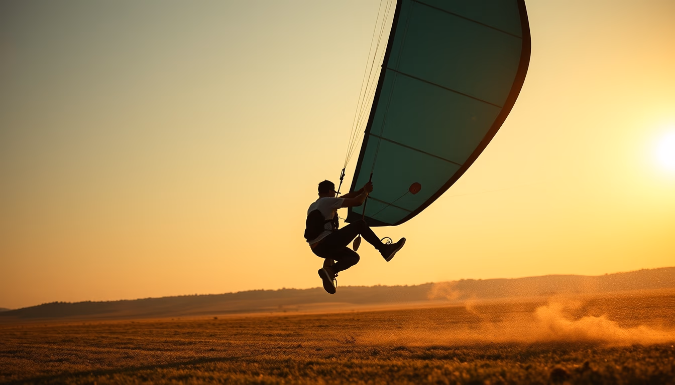 sport kite stunt in editorial style
