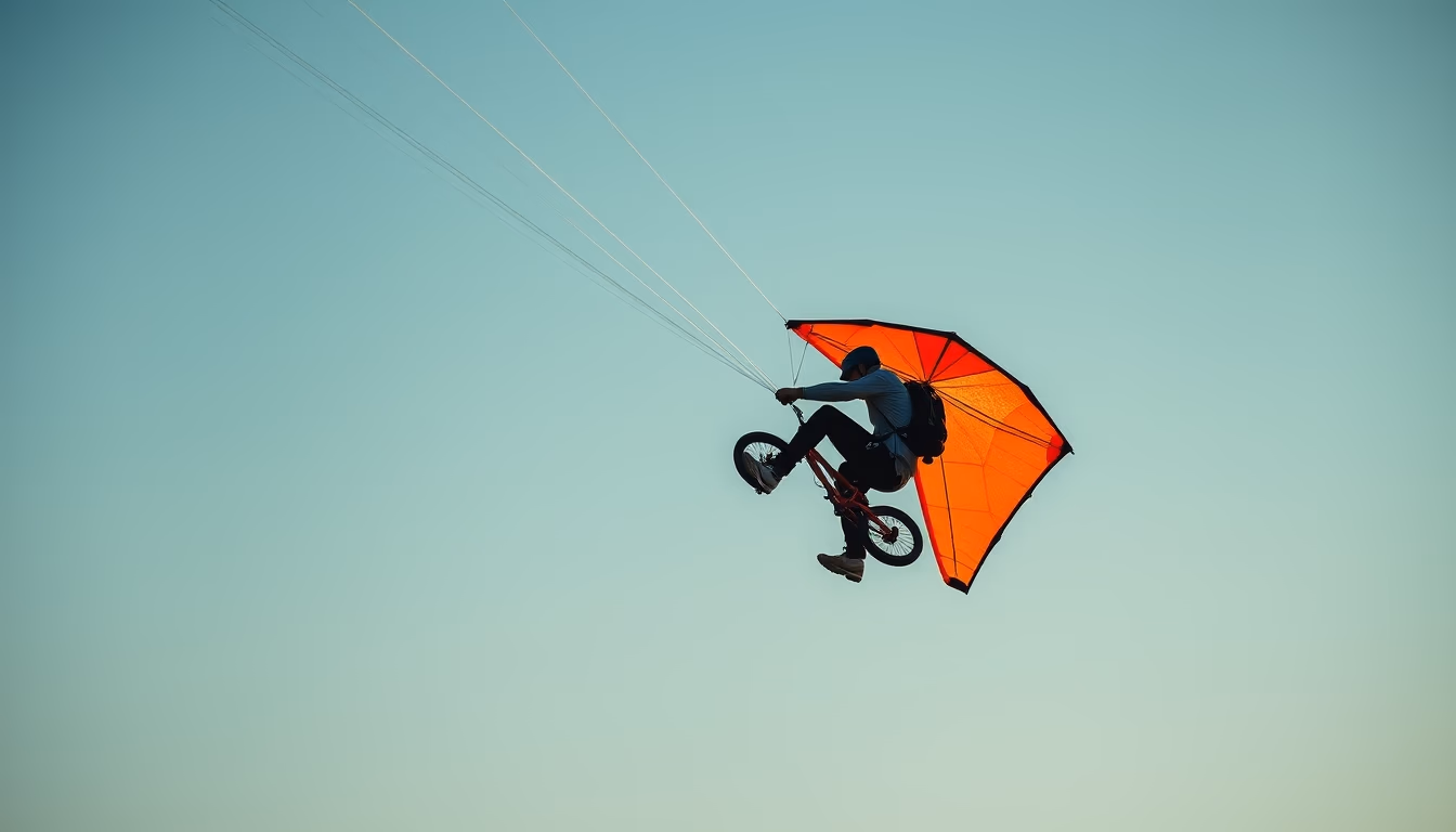 sport kite stunt in editorial style