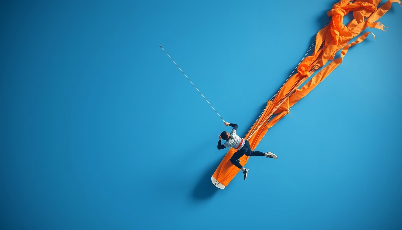 sport kite stunt in editorial style