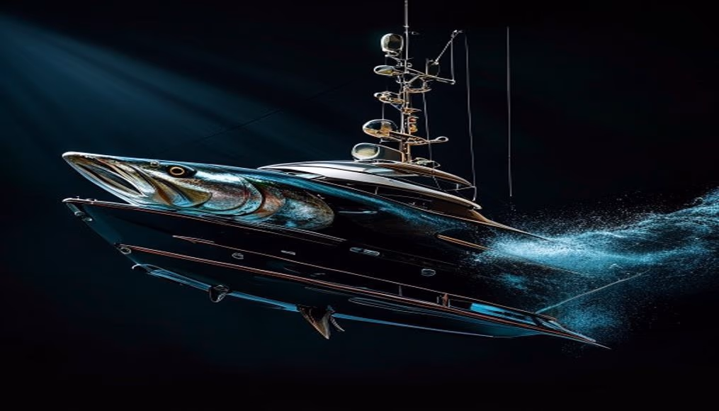 sportfish yacht hatteras tower in luxury editorial photography