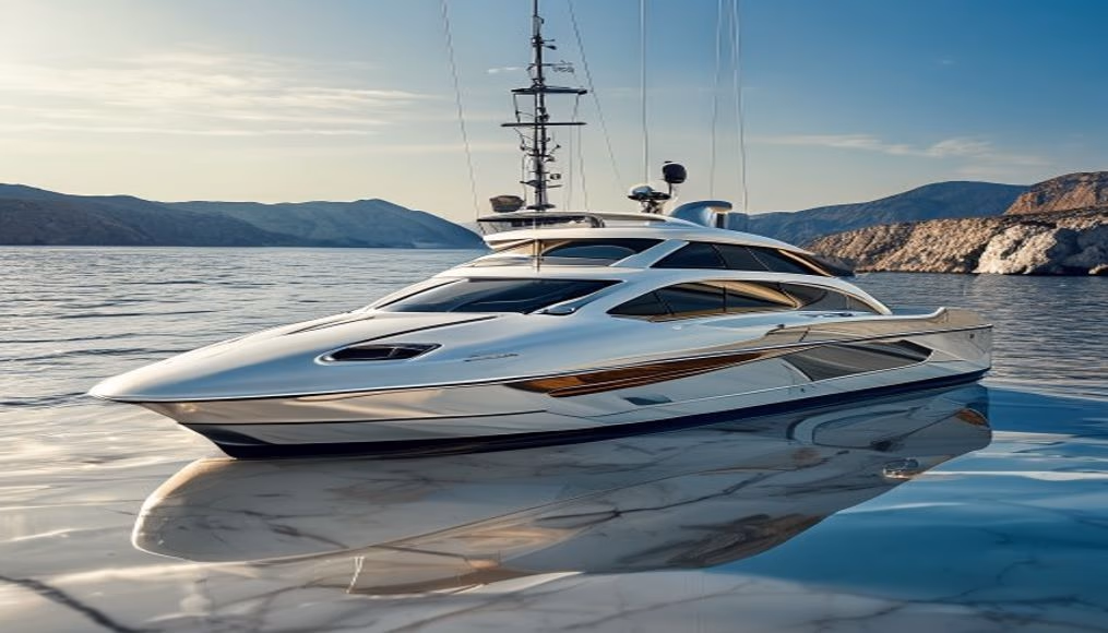 Sportfish yacht hatteras tower em fotografia editorial de luxo