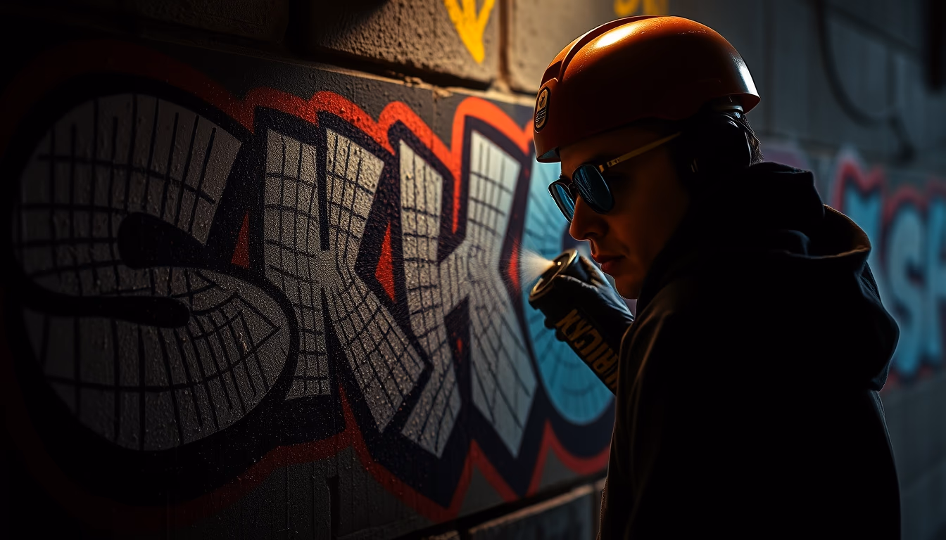 spray paint graffiti in editorial style