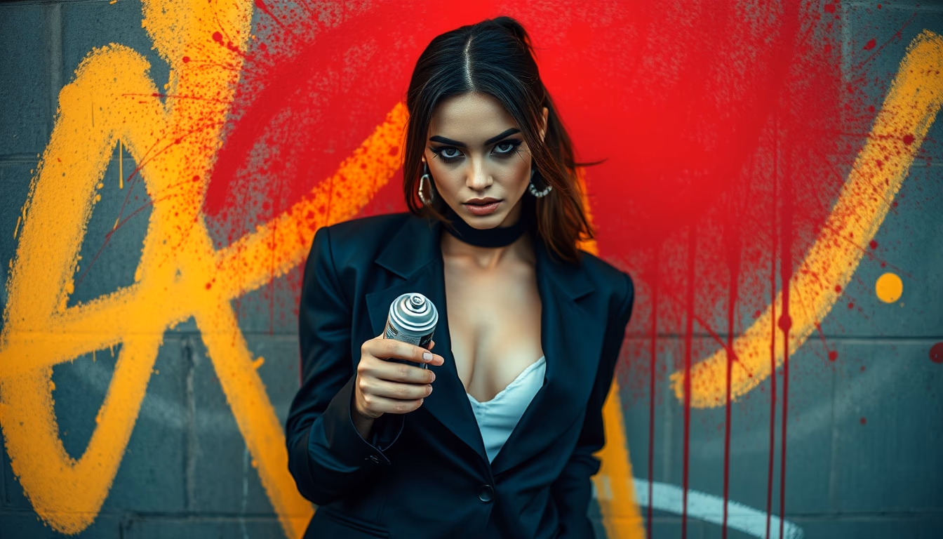 spray paint graffiti in editorial style