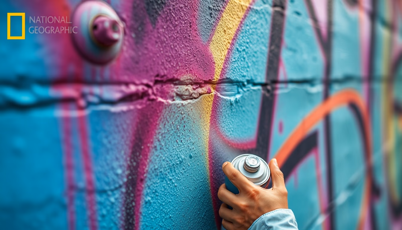 spray paint graffiti in editorial style