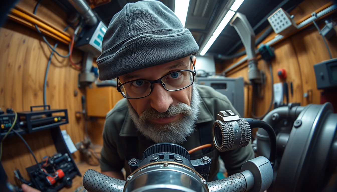 square machinist in editorial style