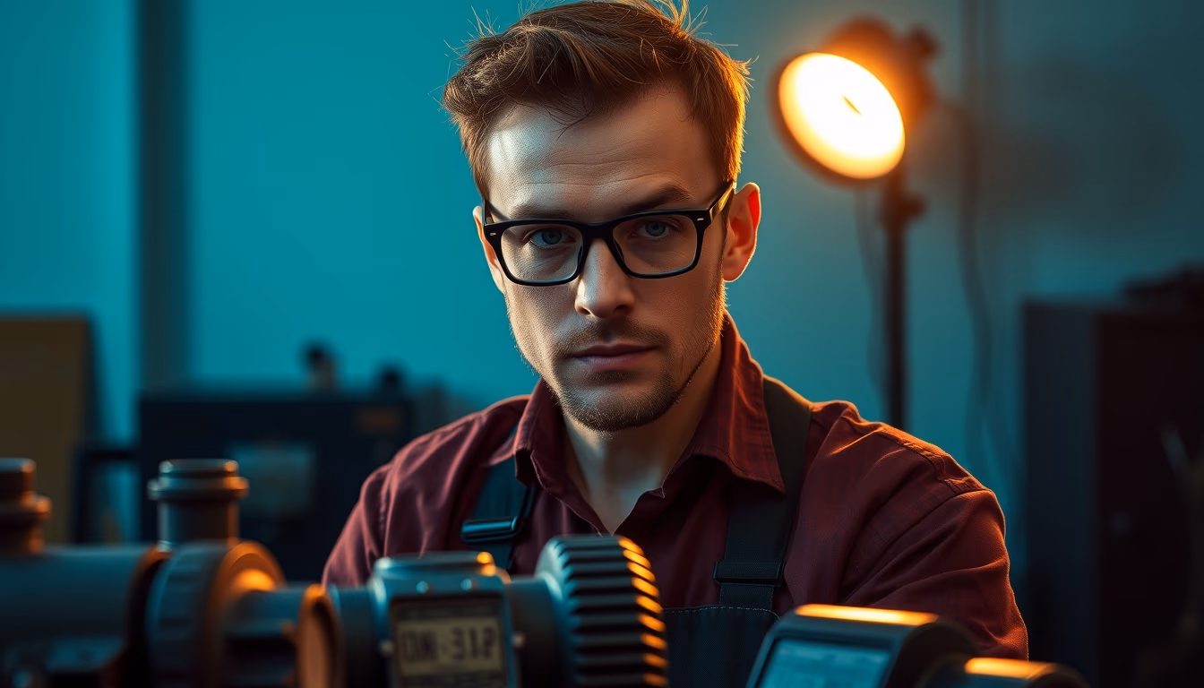 square machinist in editorial style