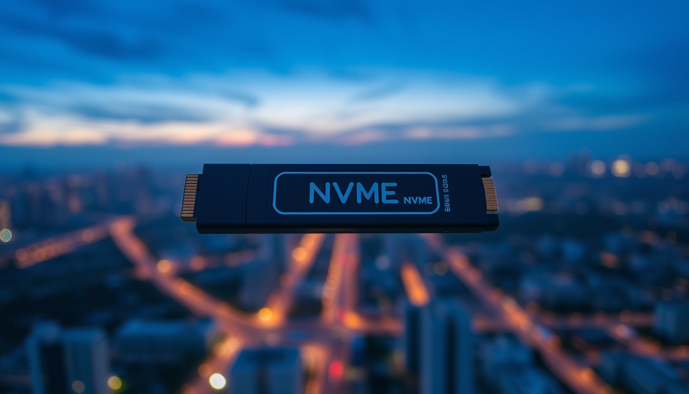ssd nvme stick in editorial style