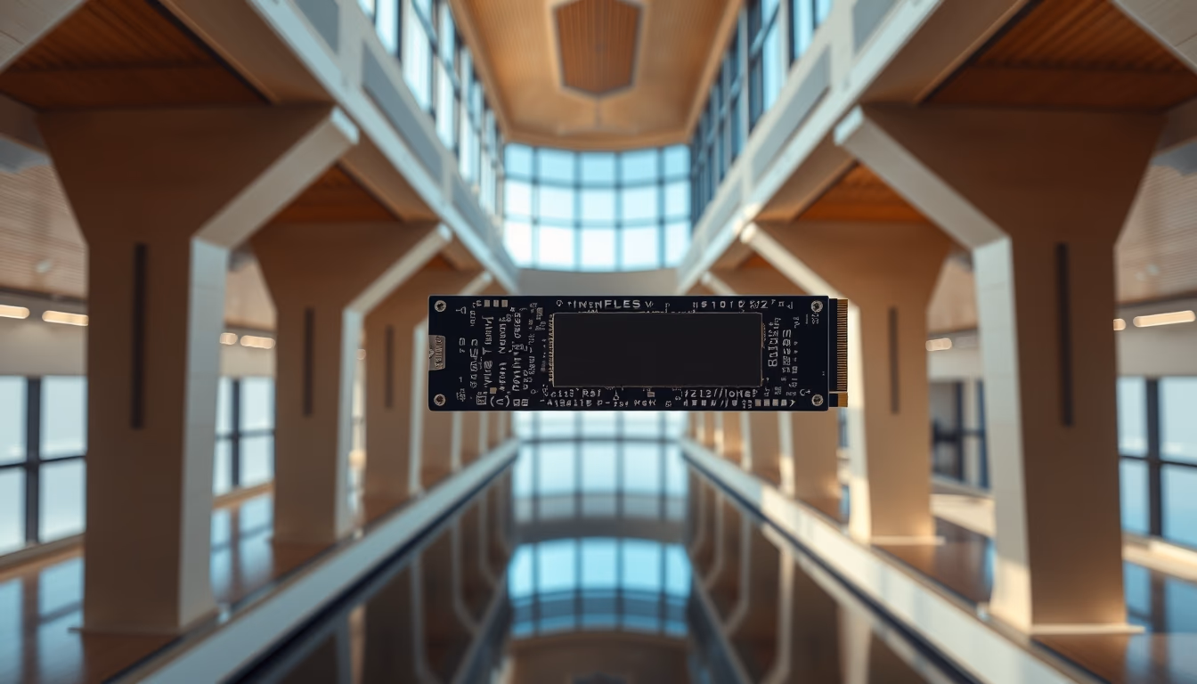 ssd nvme stick in editorial style