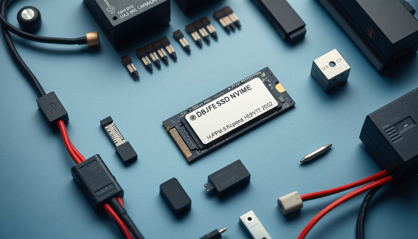 ssd nvme stick in editorial style