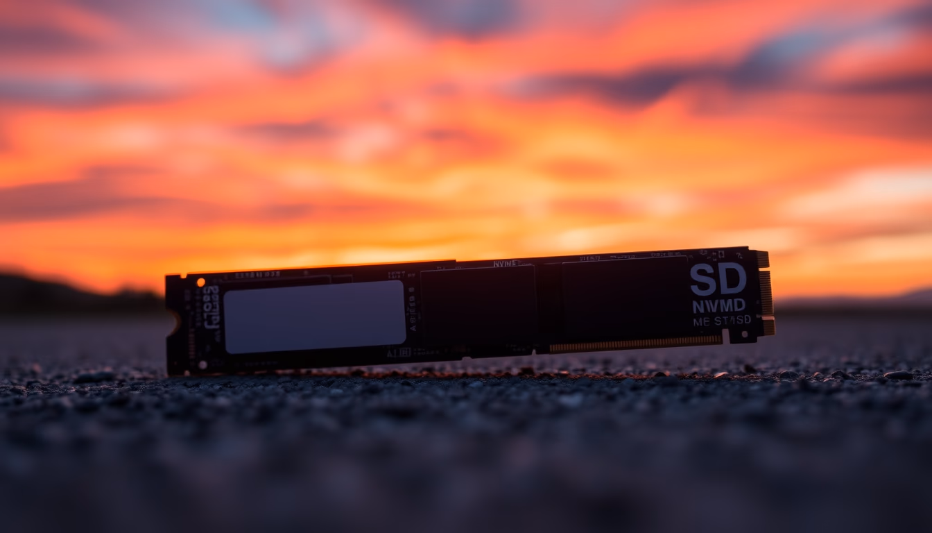 ssd nvme stick in editorial style