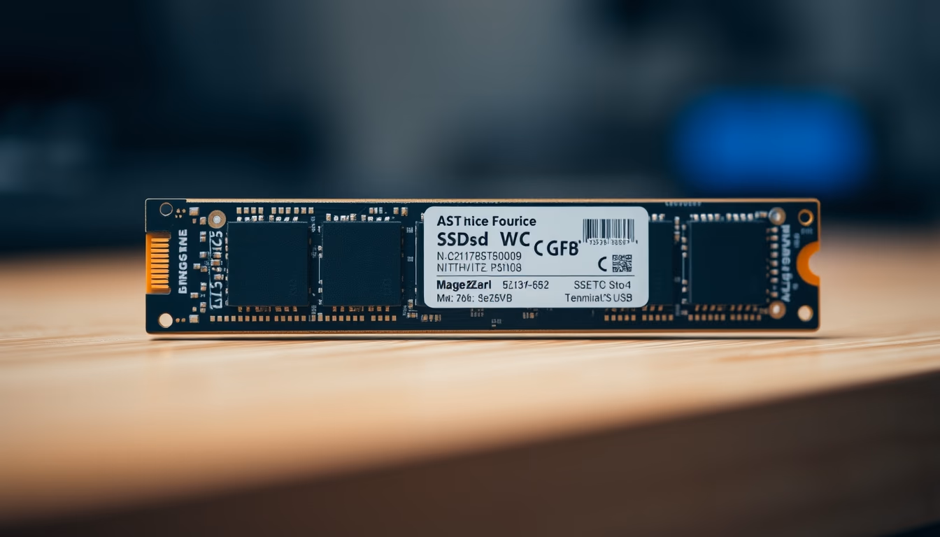 ssd nvme stick in editorial style