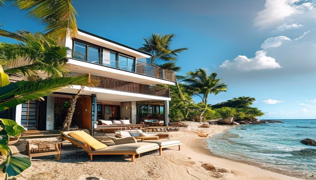 st barths beachfront villa in luxury editorial photography