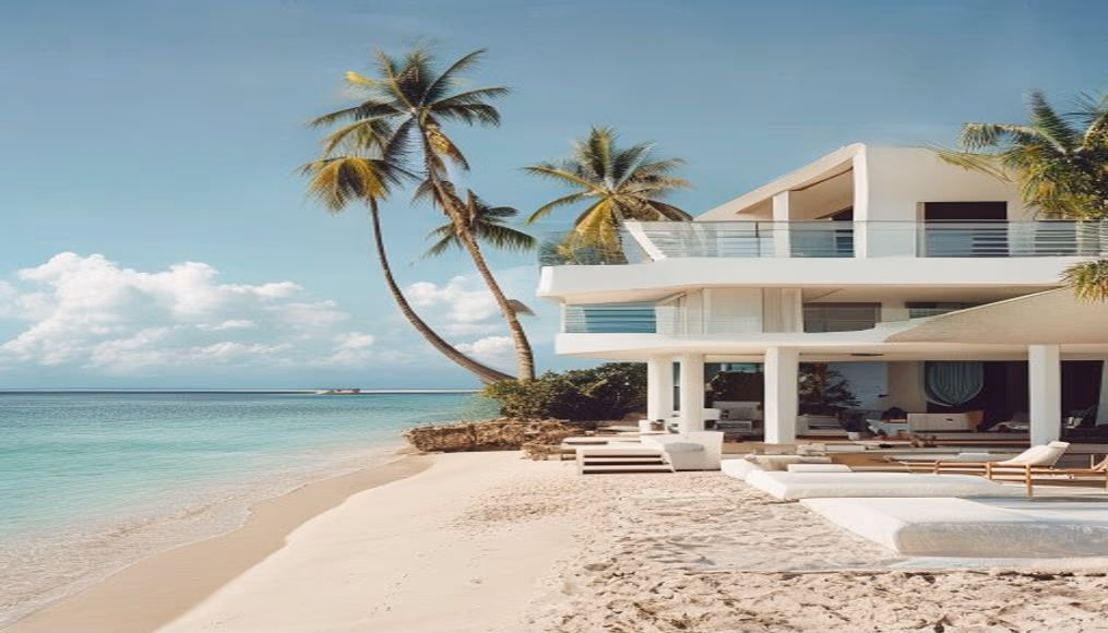 st barths beachfront villa in luxury editorial photography