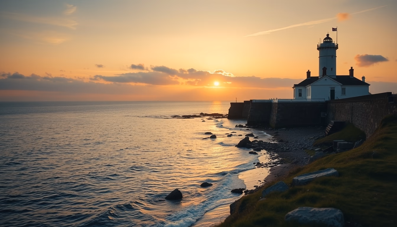 st. mary lighthouse uk in editorial style