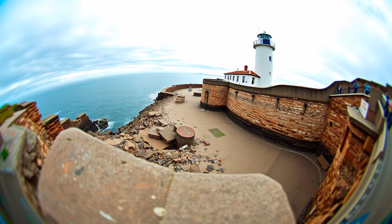 st. mary lighthouse uk in editorial style