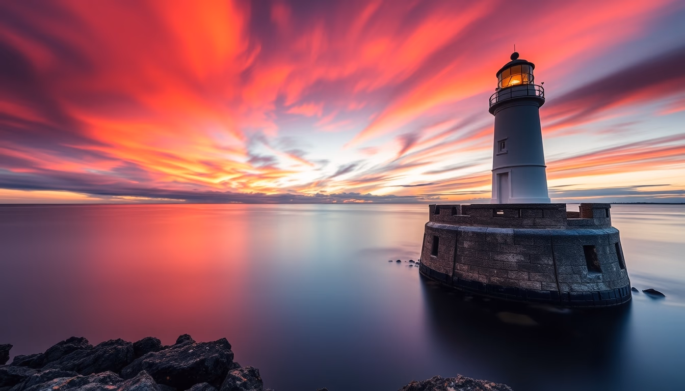 st. mary lighthouse uk in editorial style