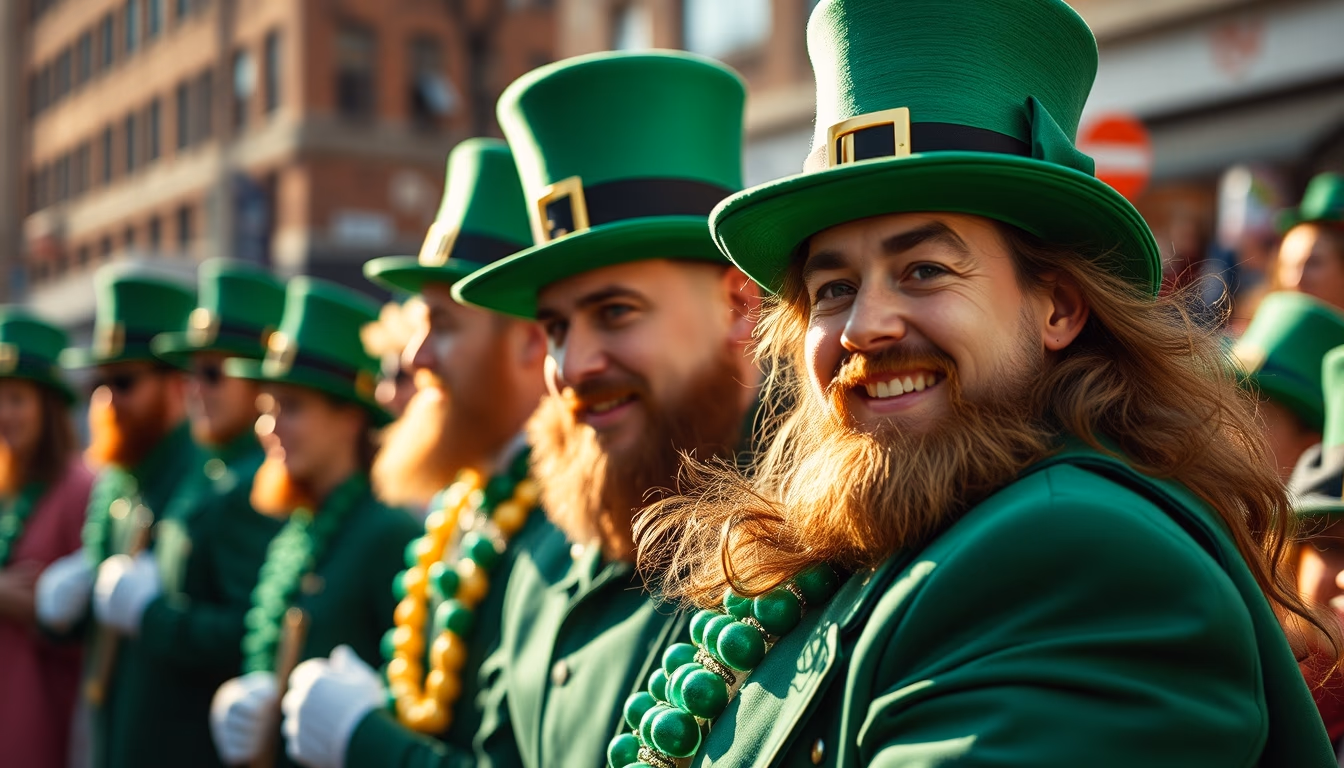 st patricks shamrock parade in editorial style