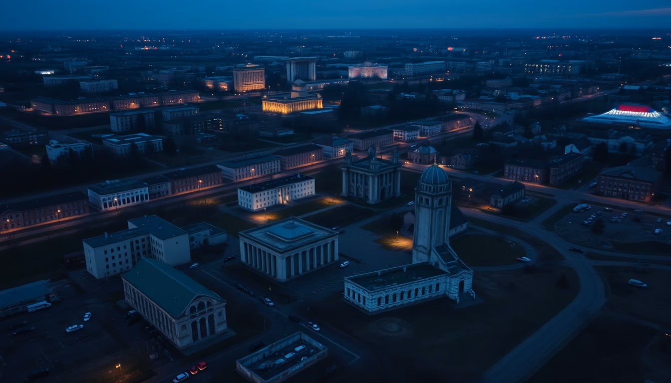 stalingrad ruins in editorial style