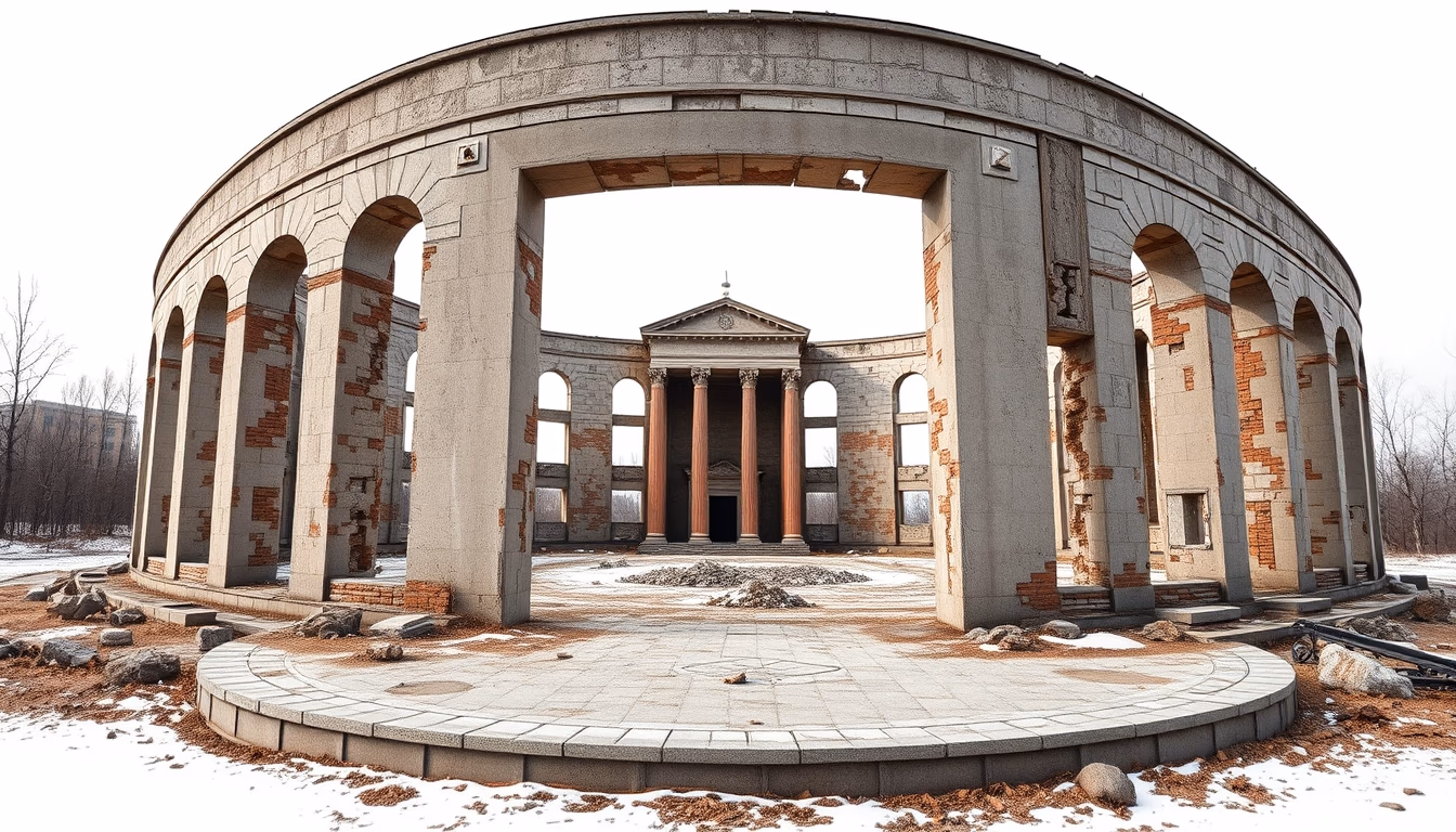 stalingrad ruins in editorial style