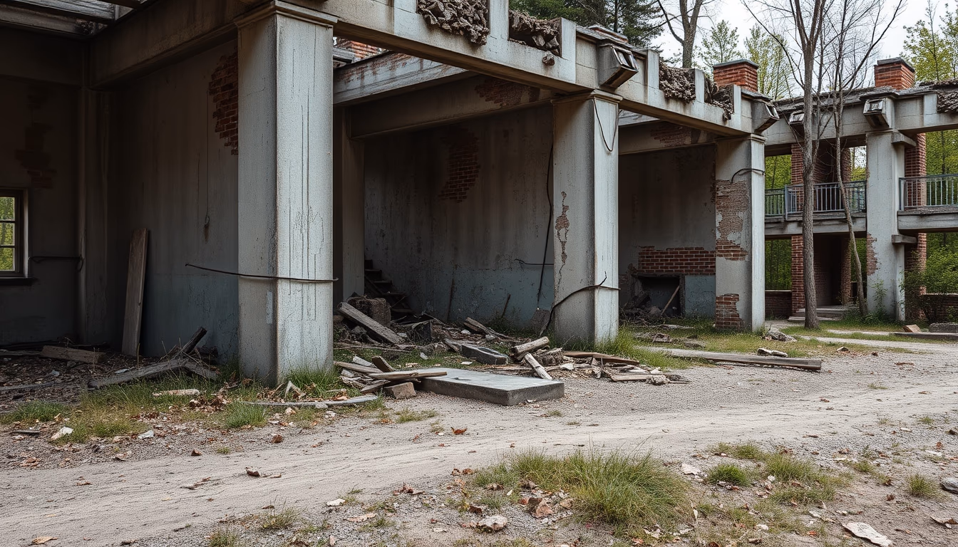 stalingrad ruins in editorial style