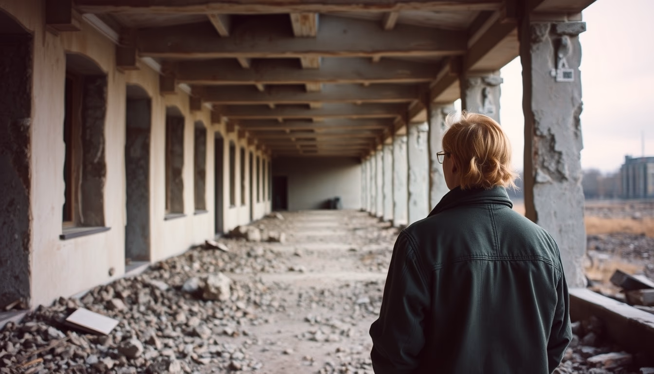 stalingrad ruins in editorial style