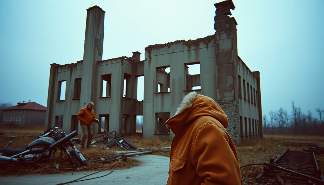 stalingrad ruins in editorial style