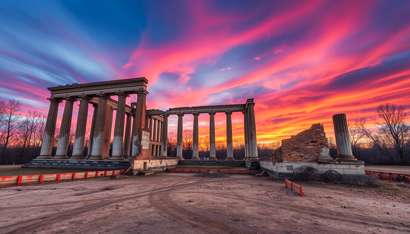 stalingrad ruins in editorial style