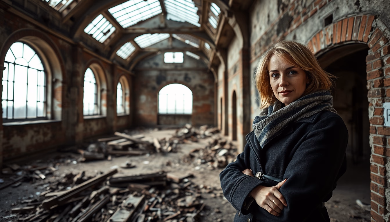 stalingrad ruins in editorial style